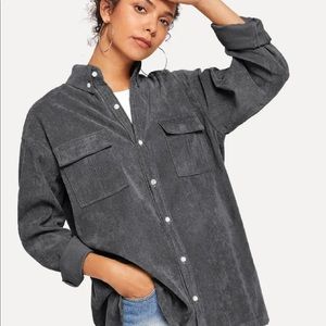 Grey oversized corduroy shirt